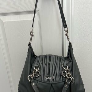 Coach Grey Leather Shoulder Bag